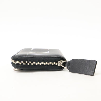 VALENTINO VLTN Fluo Neckholder Leather Wallet Size ONE Black
