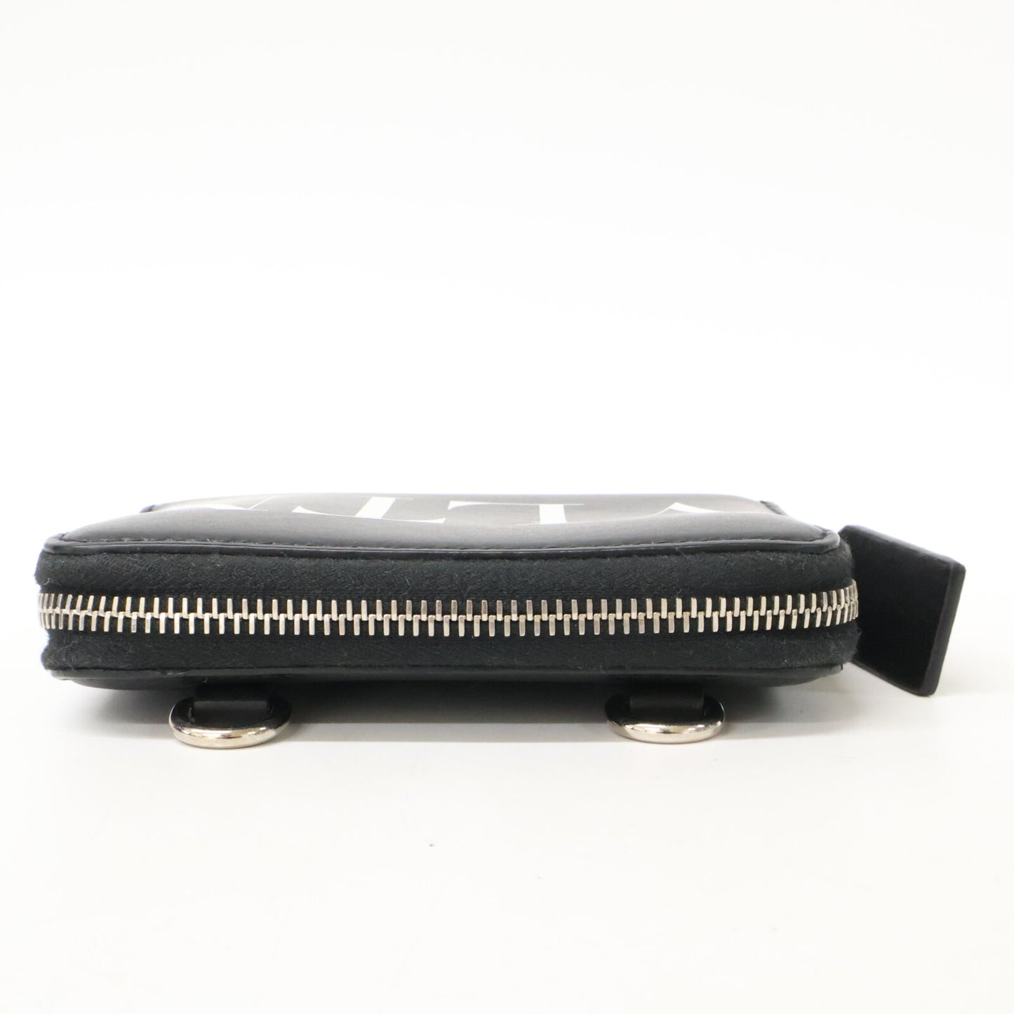 VALENTINO VLTN Fluo Neckholder Leather Wallet Size ONE Black