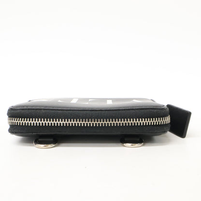 VALENTINO VLTN Fluo Neckholder Leather Wallet Size ONE Black
