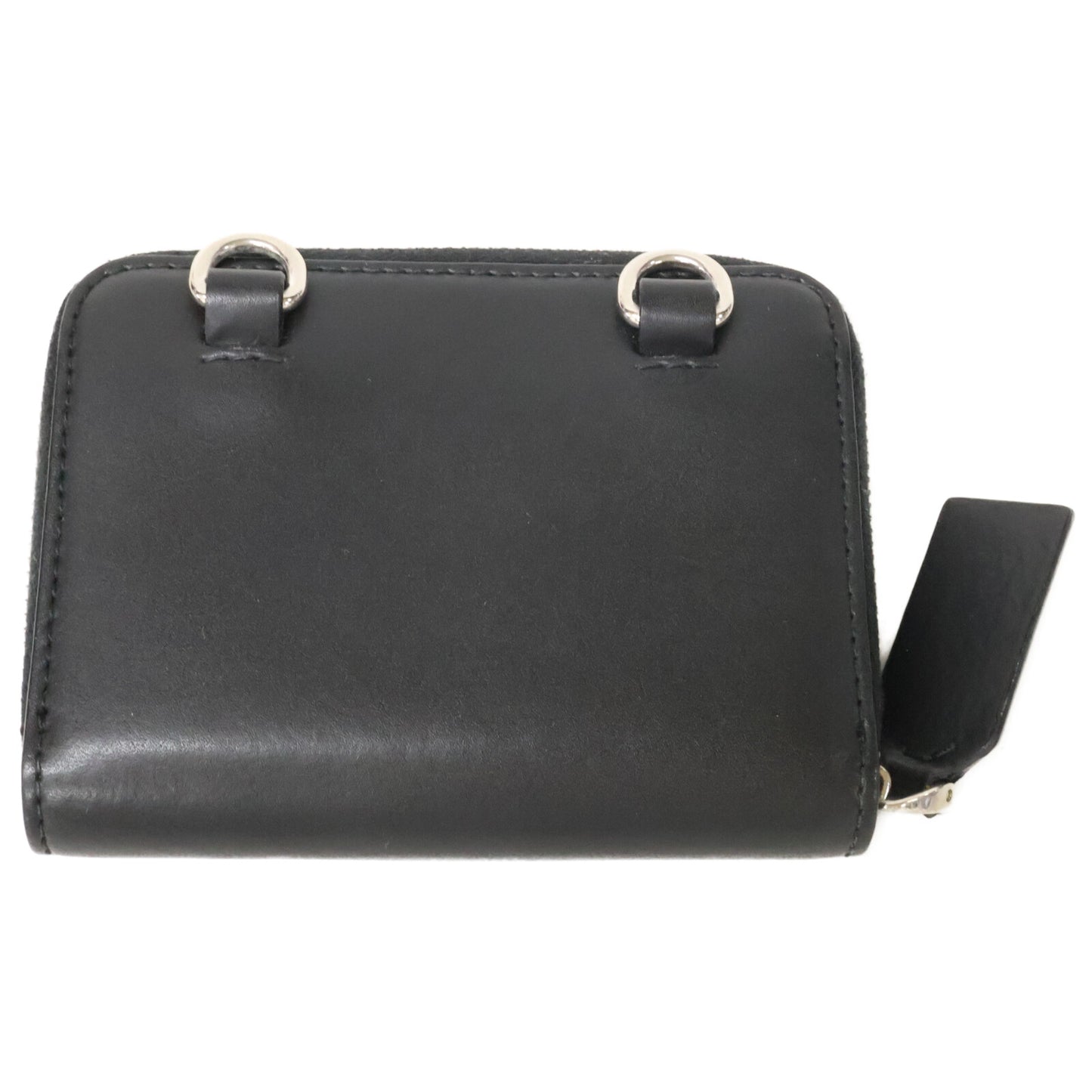 VALENTINO VLTN Fluo Neckholder Leather Wallet Size ONE Black