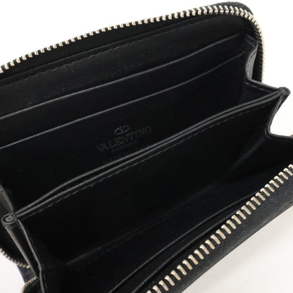 VALENTINO VLTN Fluo Neckholder Leather Wallet Size ONE Black