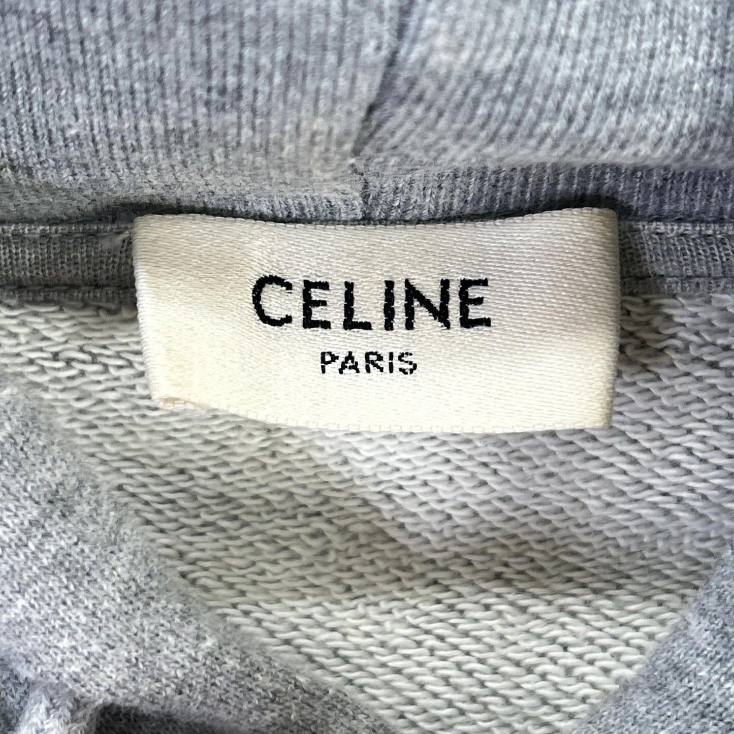CELINE 2Y321052H Logo Print Hoodie Gray Cotton Size XXL