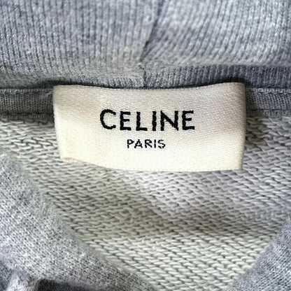 CELINE 2Y321052H Logo Print Hoodie Gray Cotton Size XXL