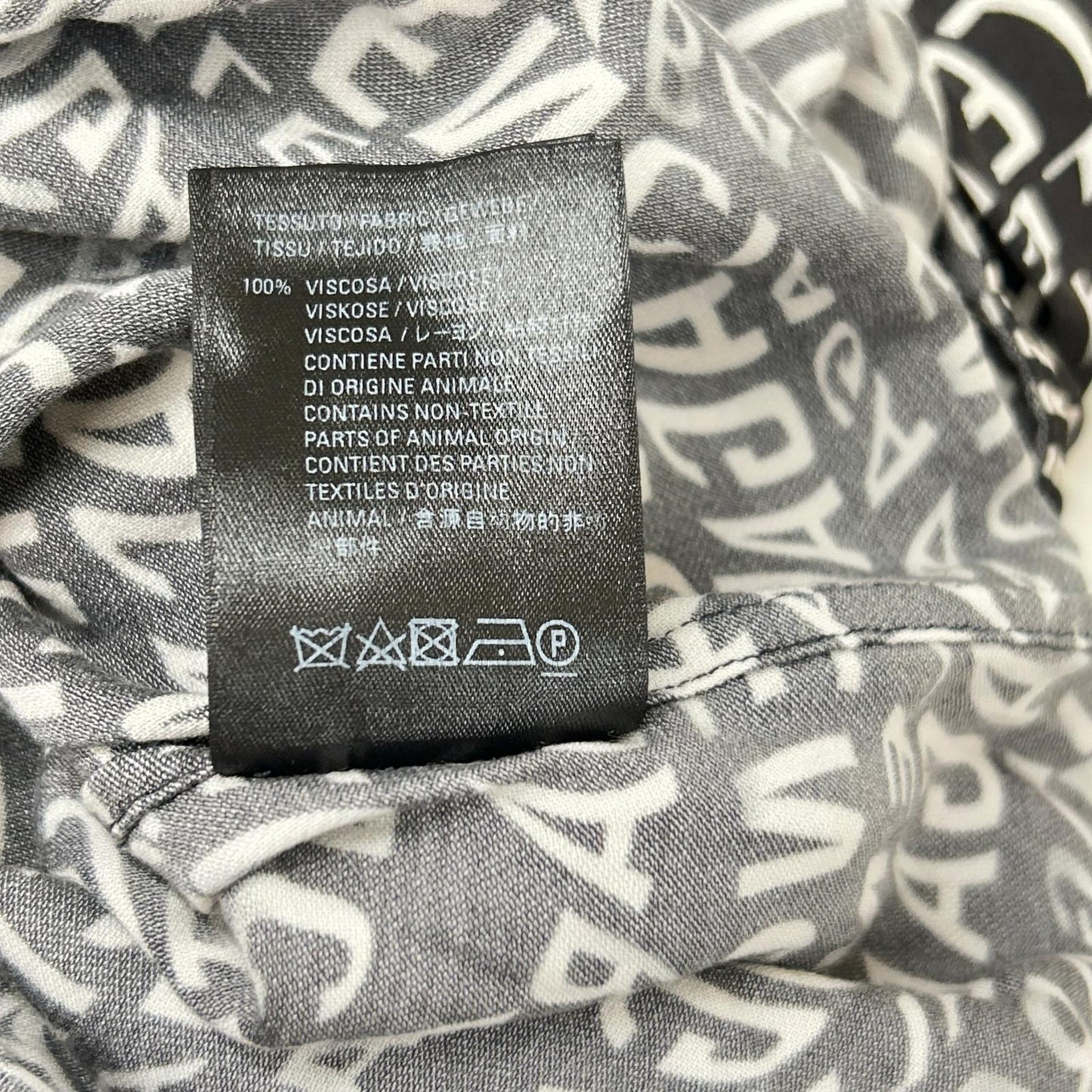 BALENCIAGA 508467 All-over Logo Rayon Shirt Size 38
