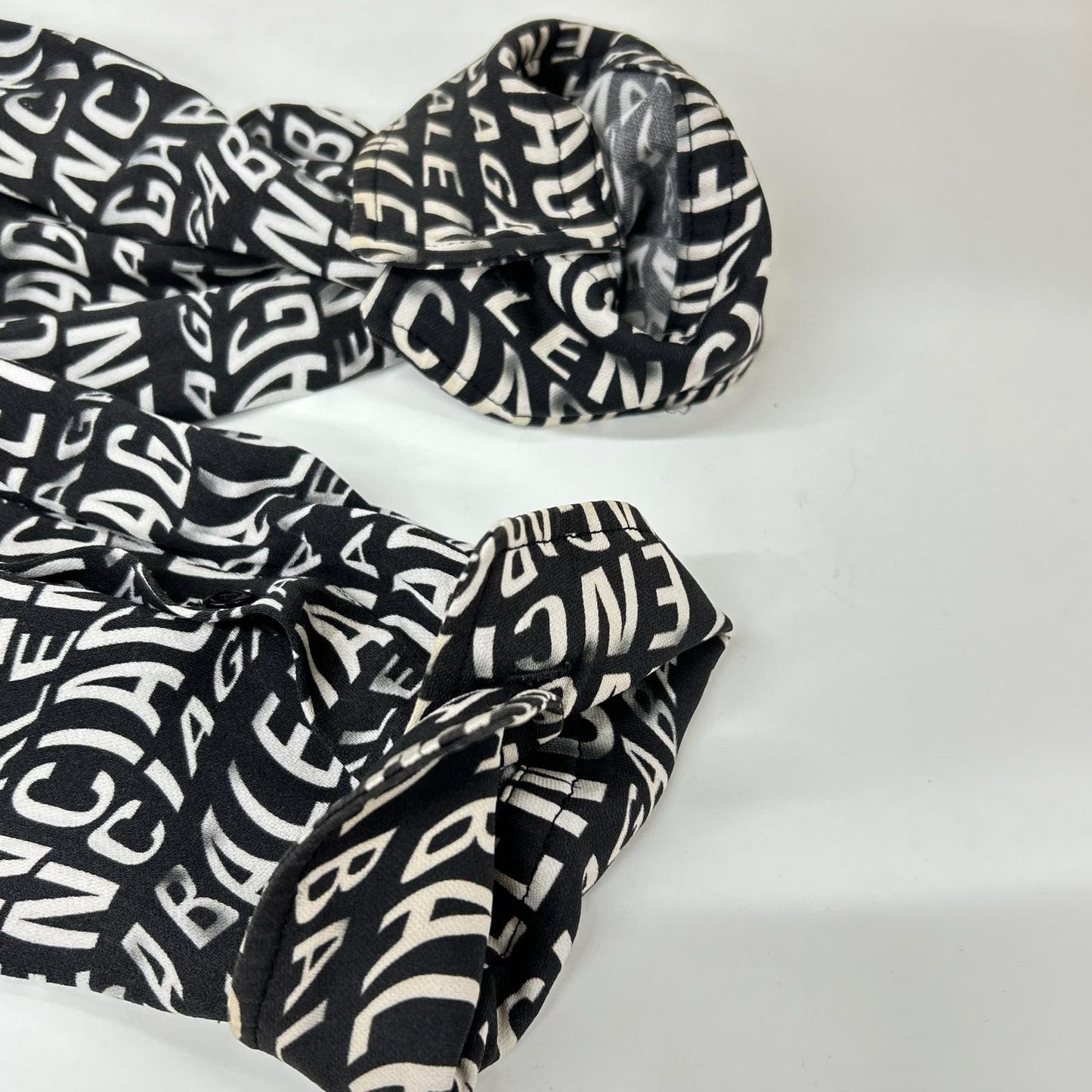 BALENCIAGA 508467 All-over Logo Rayon Shirt Size 38
