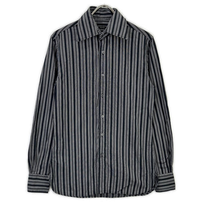 GUCCI 121037 Black Stripe Cotton Long Sleeve Shirt