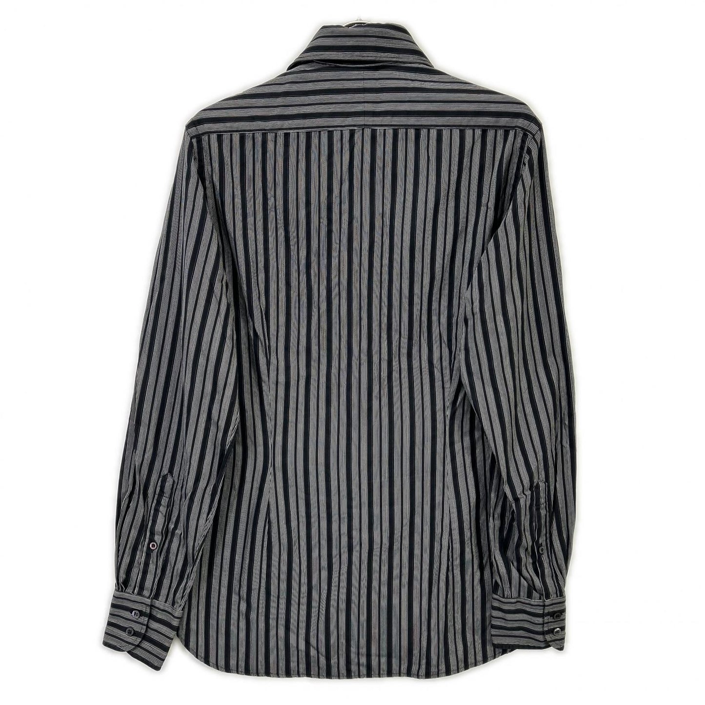 GUCCI 121037 Black Stripe Cotton Long Sleeve Shirt