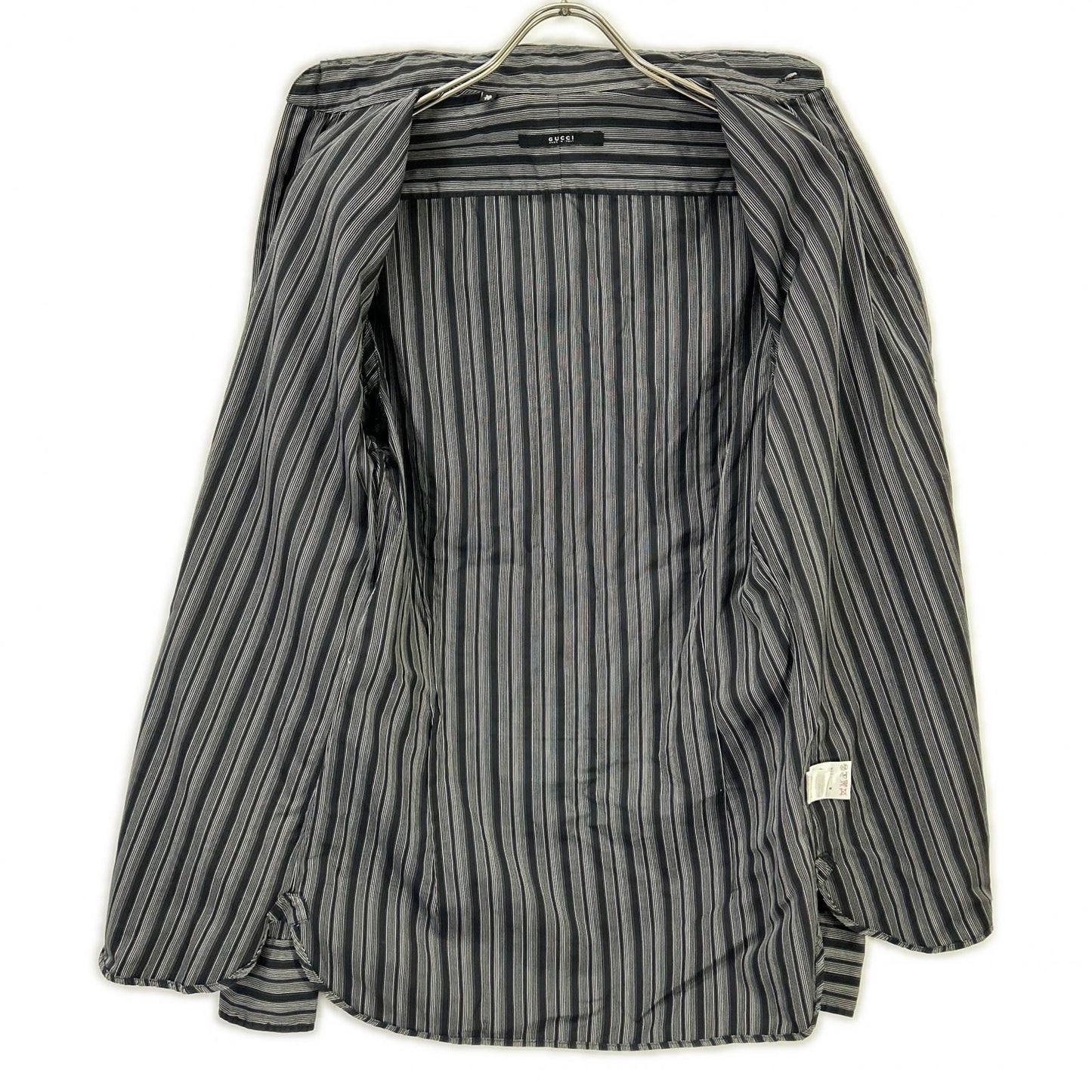 GUCCI 121037 Black Stripe Cotton Long Sleeve Shirt