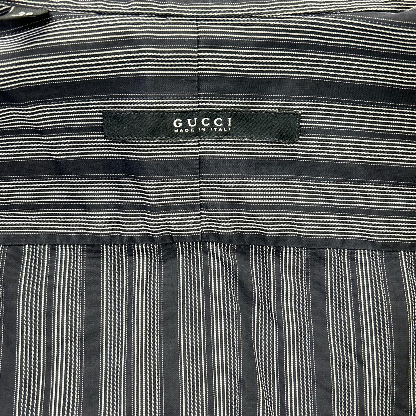GUCCI 121037 Black Stripe Cotton Long Sleeve Shirt
