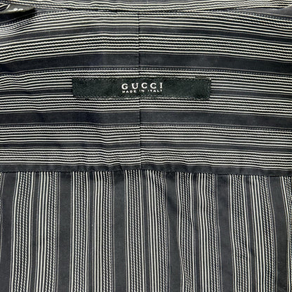 GUCCI 121037 Black Stripe Cotton Long Sleeve Shirt