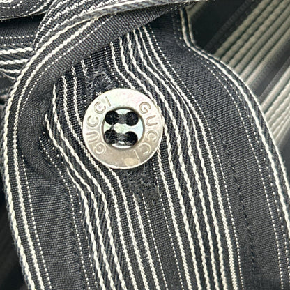 GUCCI 121037 Black Stripe Cotton Long Sleeve Shirt