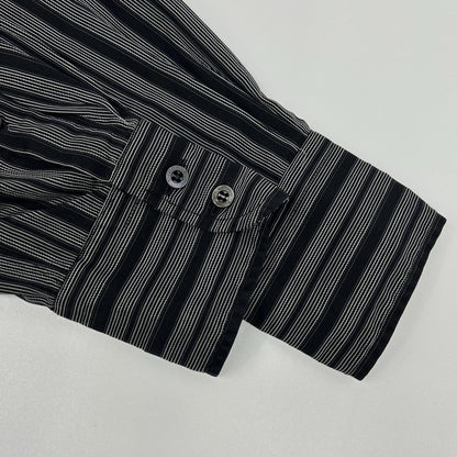 GUCCI 121037 Black Stripe Cotton Long Sleeve Shirt