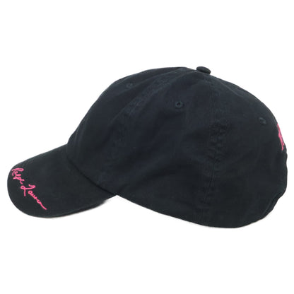 POLO RALPH LAUREN Pink Pony Twill Ball Cap Black