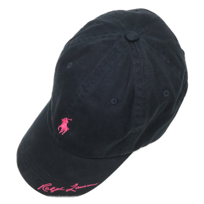 POLO RALPH LAUREN Pink Pony Twill Ball Cap Black