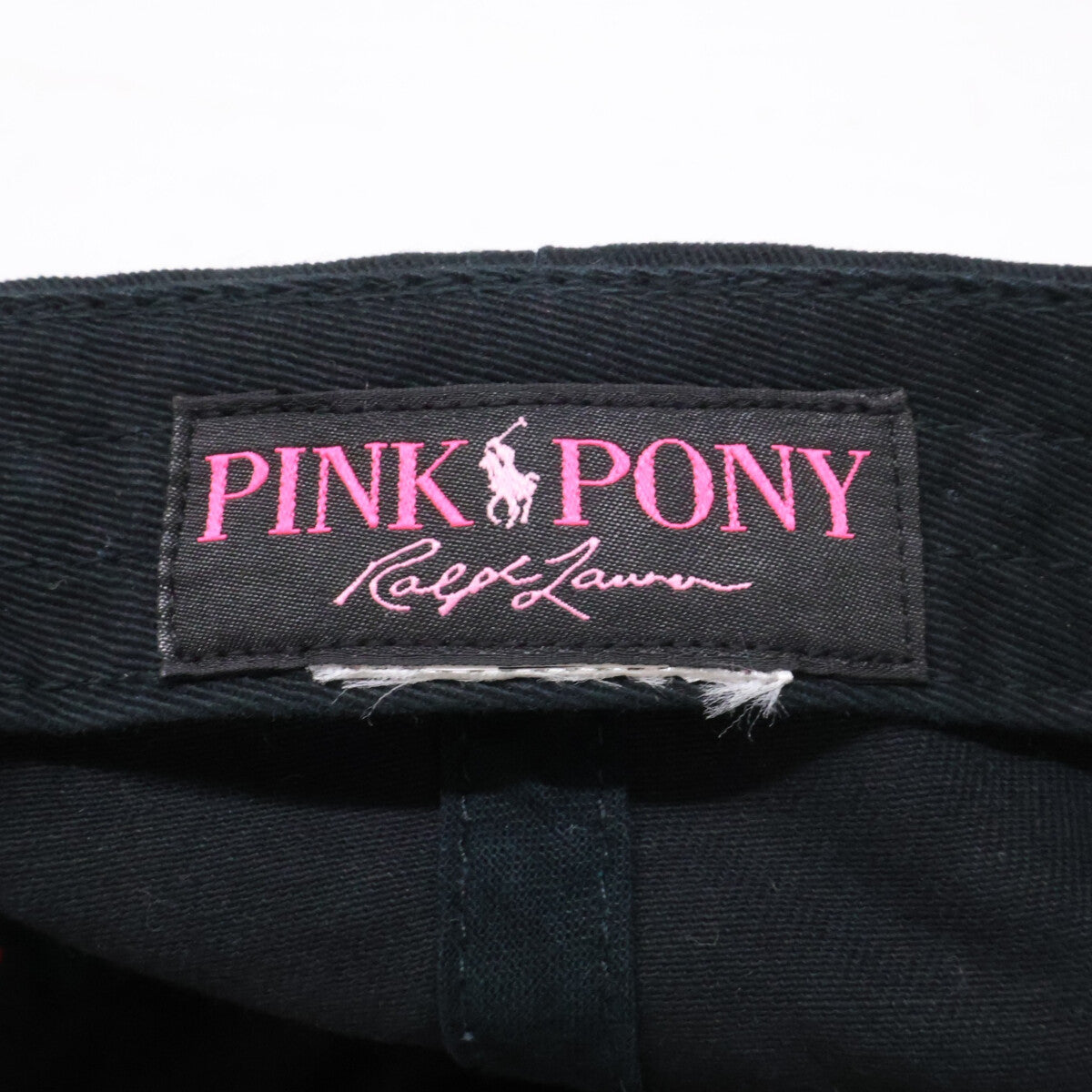POLO RALPH LAUREN Pink Pony Twill Ball Cap Black