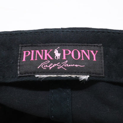 POLO RALPH LAUREN Pink Pony Twill Ball Cap Black