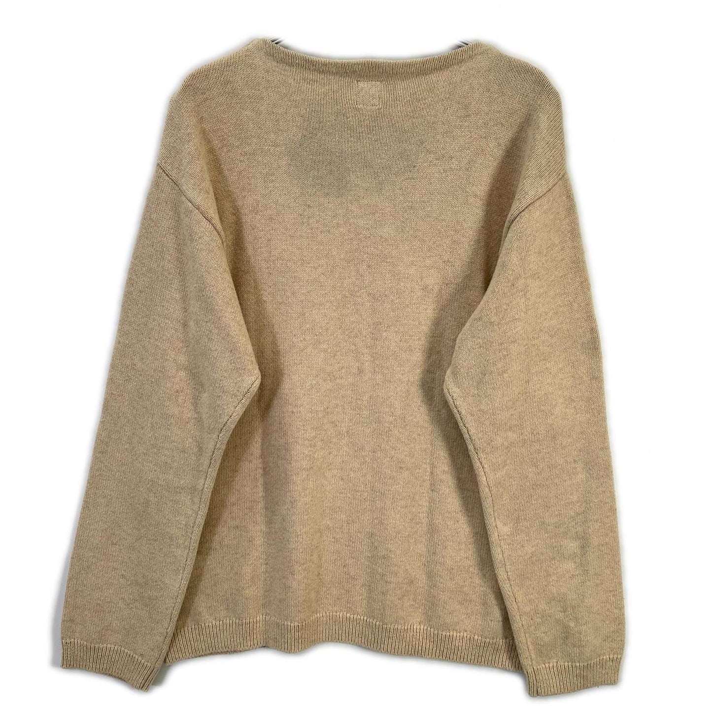 HUMAN MADE Heart Logo Fleece Wool Light Beige Sweater Size XL