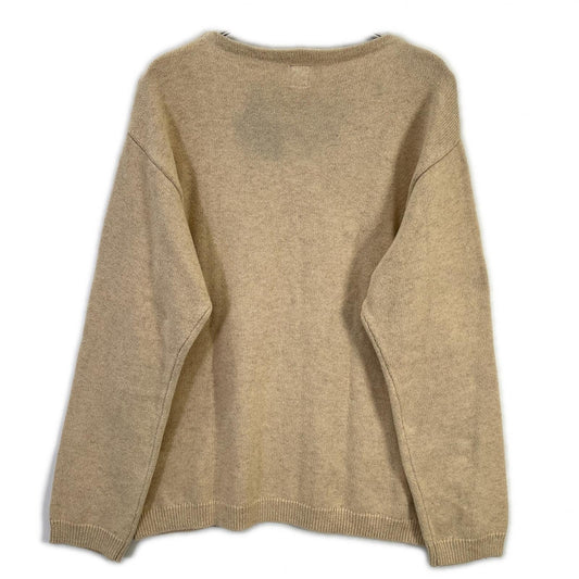 HUMAN MADE Heart Logo Fleece Wool Light Beige Sweater Size XL