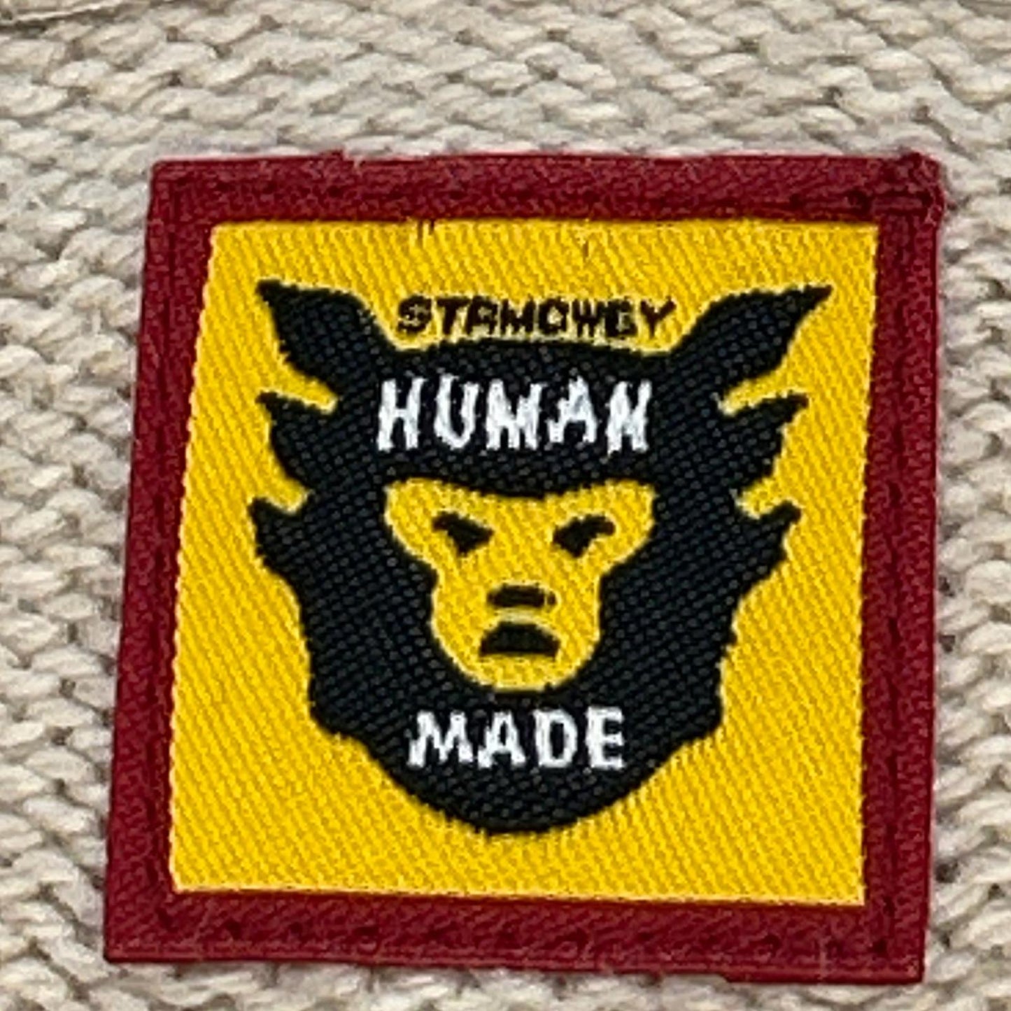 HUMAN MADE Heart Logo Fleece Wool Light Beige Sweater Size XL