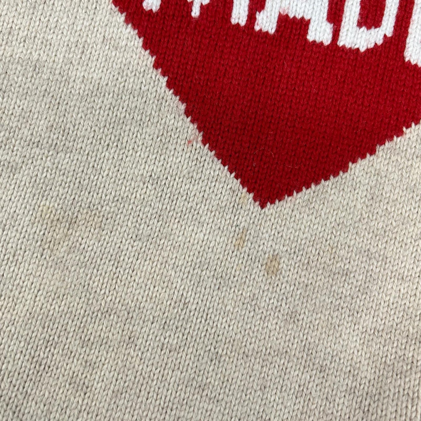 HUMAN MADE Heart Logo Fleece Wool Light Beige Sweater Size XL
