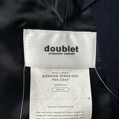 doublet 18AW BONDING OVERSIZED Wool Peacoat Navy Coat Size M