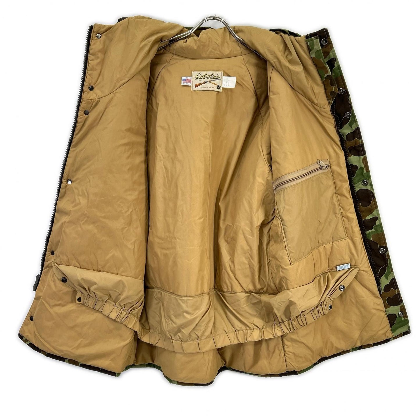 cabelas USA Camo GORE-TEX Fishing Jacket Khaki Brown