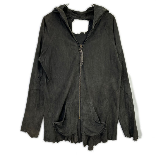GREG LAUREN Charcoal Suede COAL Hoodie Size 1