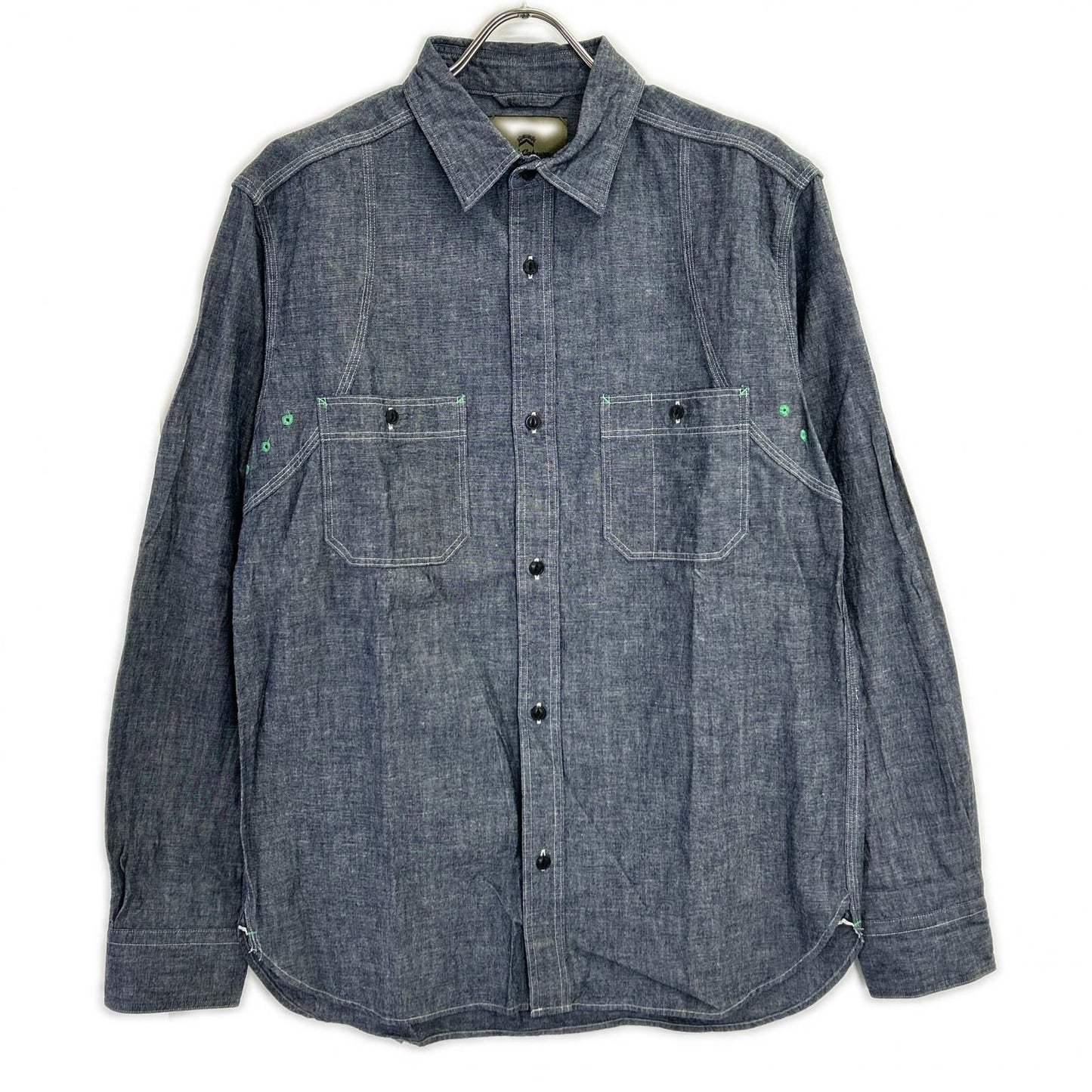 NIGEL CABOURN Cotton Long Sleeve Shirt Navy Size 52