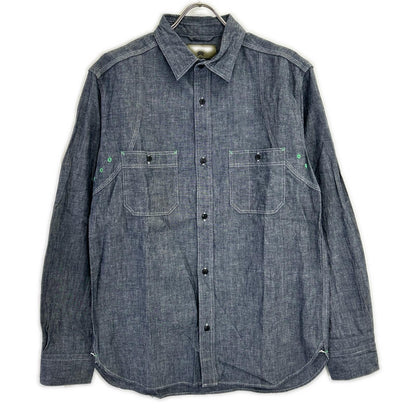 NIGEL CABOURN Cotton Long Sleeve Shirt Navy Size 52