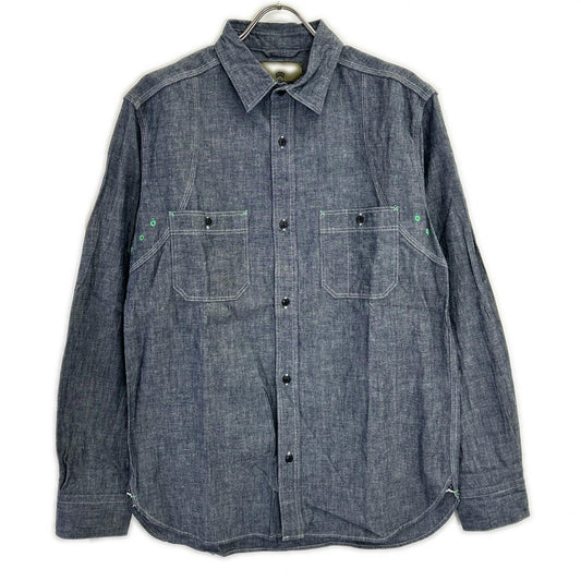 NIGEL CABOURN Cotton Long Sleeve Shirt Navy Size 52