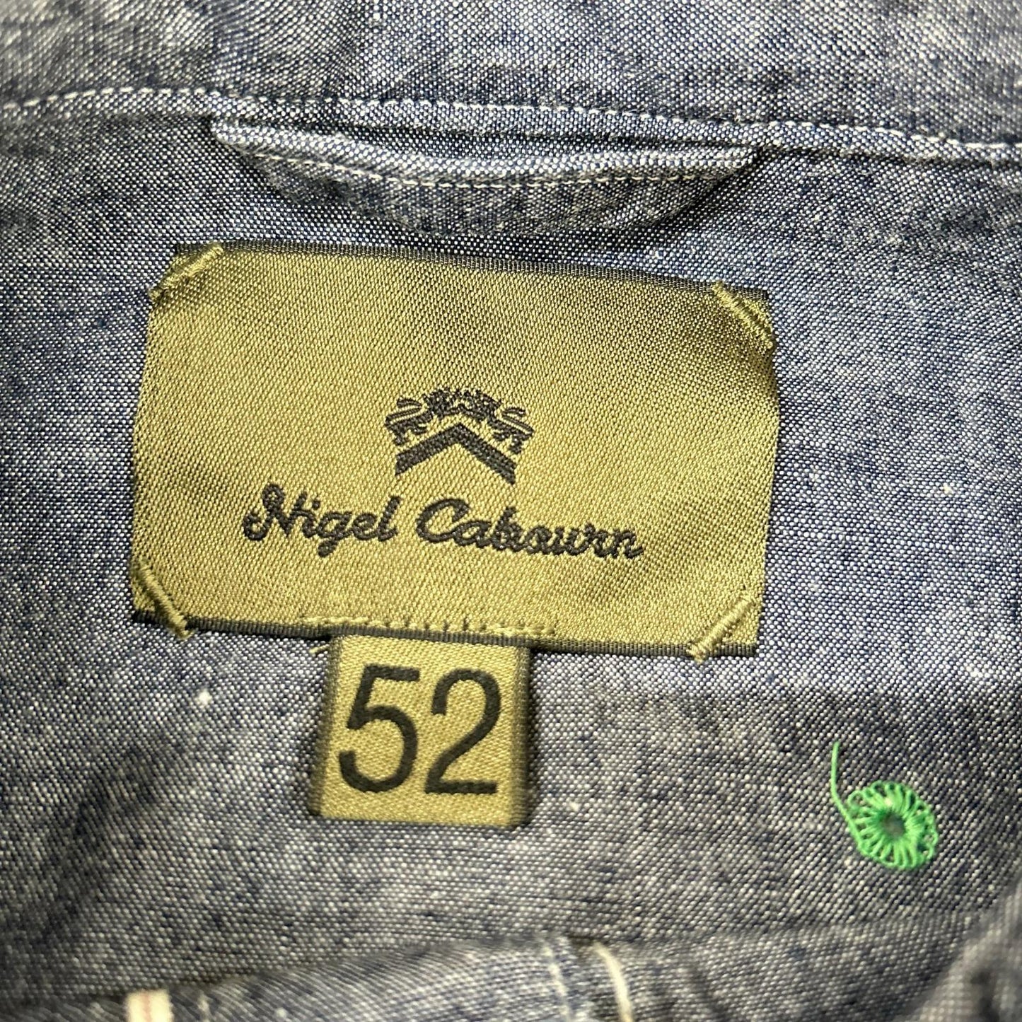 NIGEL CABOURN Cotton Long Sleeve Shirt Navy Size 52
