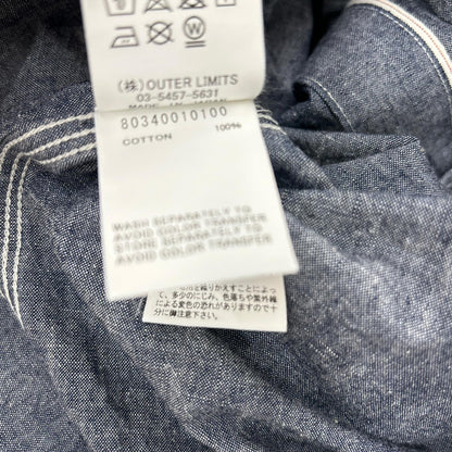 NIGEL CABOURN Cotton Long Sleeve Shirt Navy Size 52
