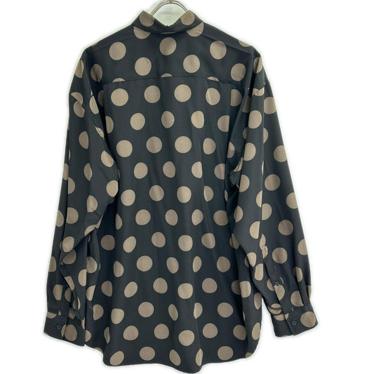 JOHN LAWRENCE SULLIVAN Dot Polyester Black Brown Shirt Size 46