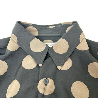 JOHN LAWRENCE SULLIVAN Dot Polyester Black Brown Shirt Size 46