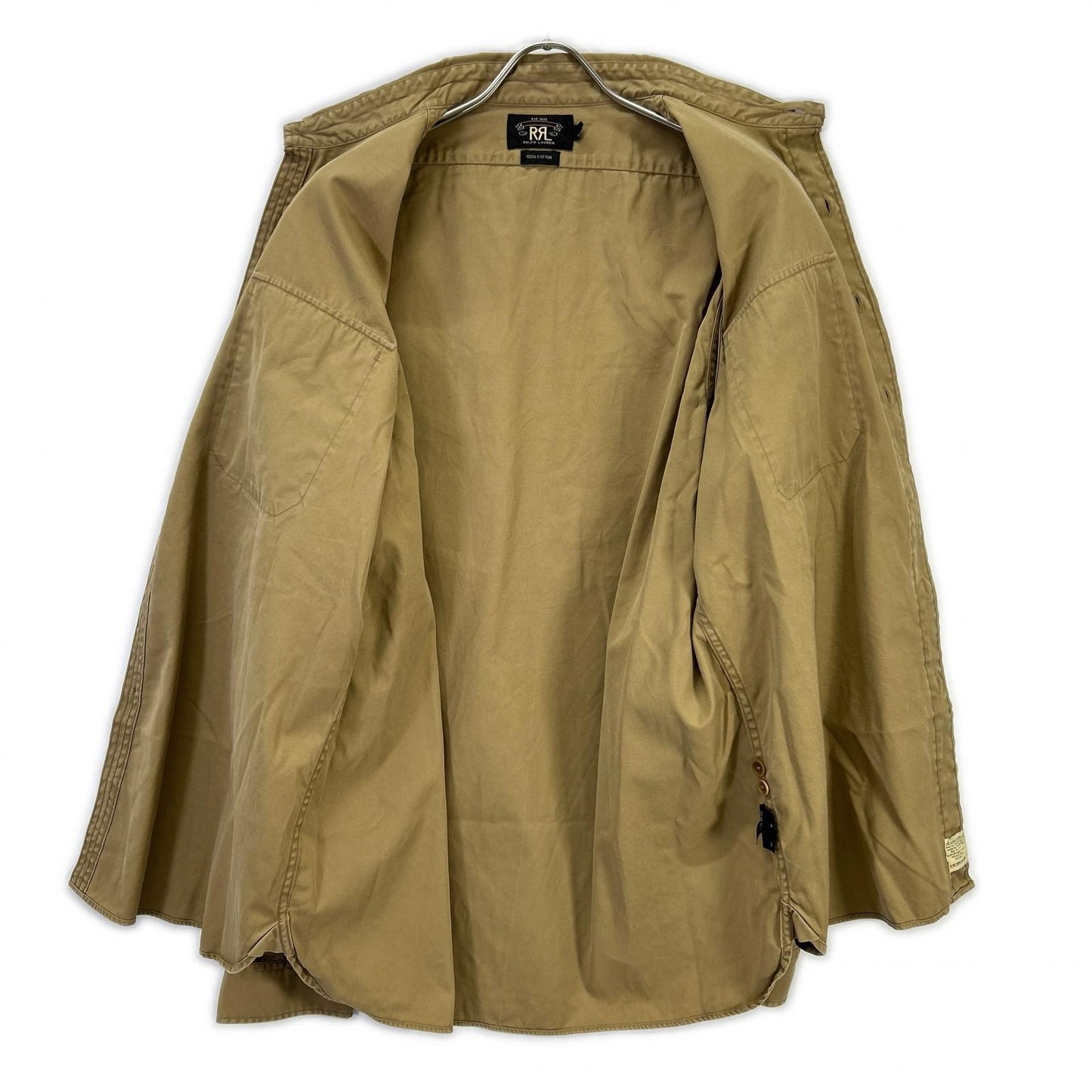 RRL Vintage Cotton Safari Shirt Beige Size XL