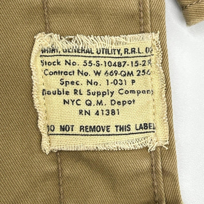 RRL Vintage Cotton Safari Shirt Beige Size XL