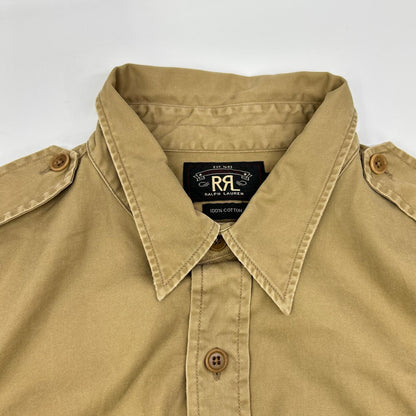 RRL Vintage Cotton Safari Shirt Beige Size XL