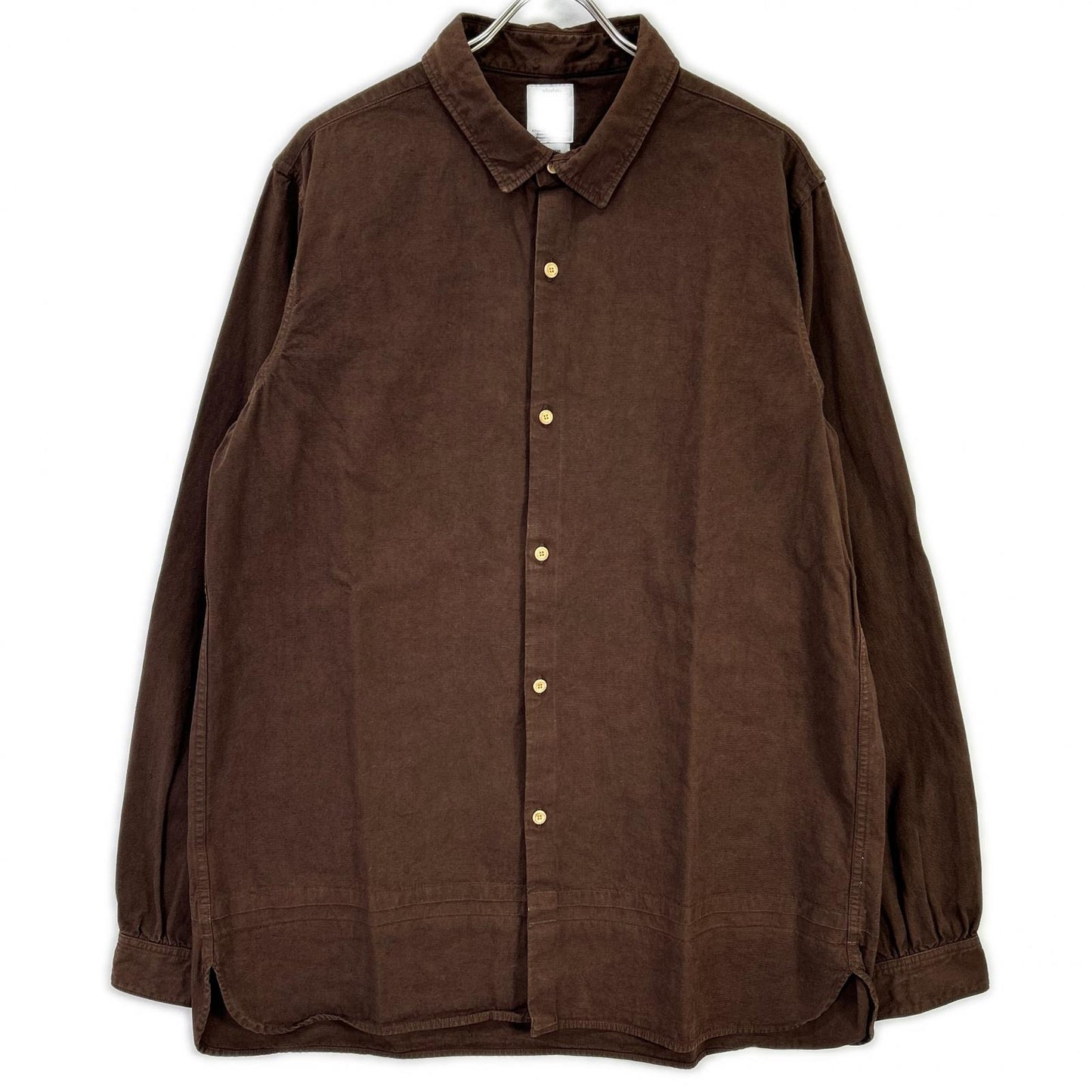 VISVIM Long Rider Dyed Cotton Hemp Long Sleeve Shirt Brown Size 5
