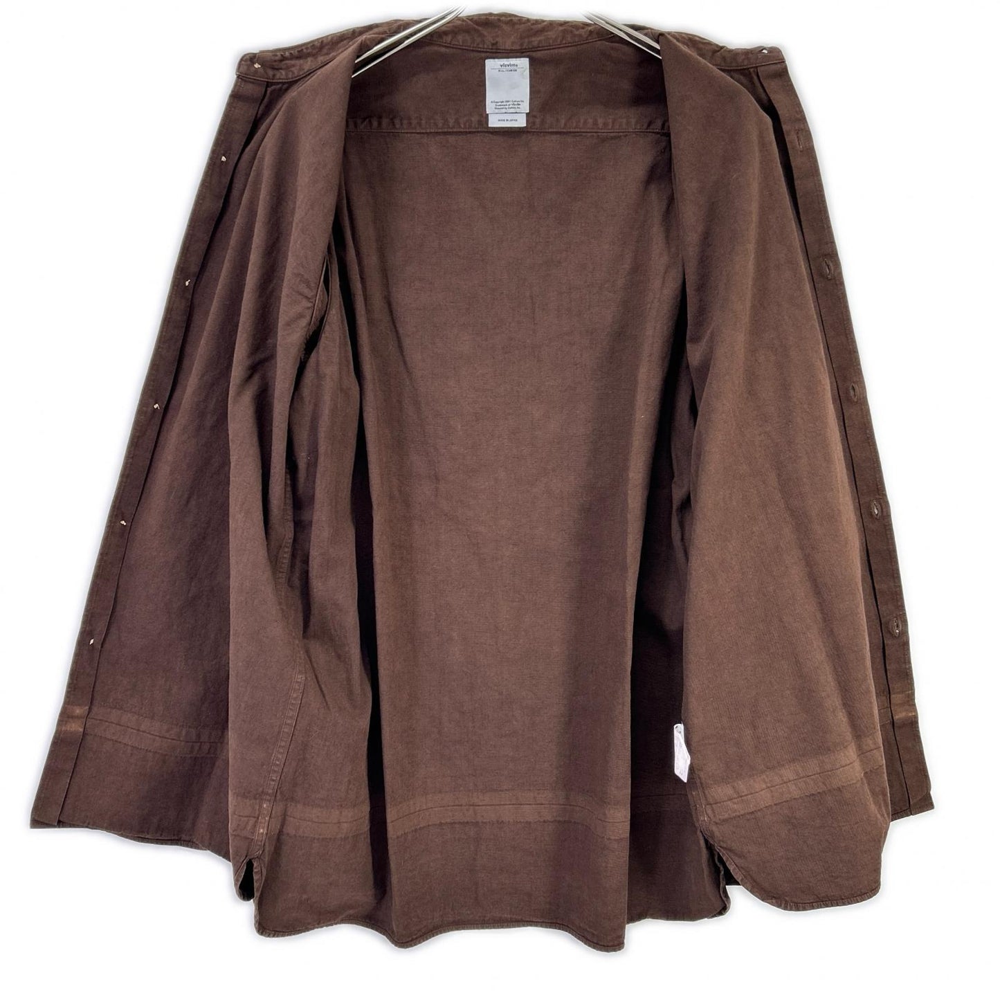 VISVIM Long Rider Dyed Cotton Hemp Long Sleeve Shirt Brown Size 5