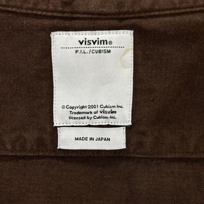 VISVIM Long Rider Dyed Cotton Hemp Long Sleeve Shirt Brown Size 5