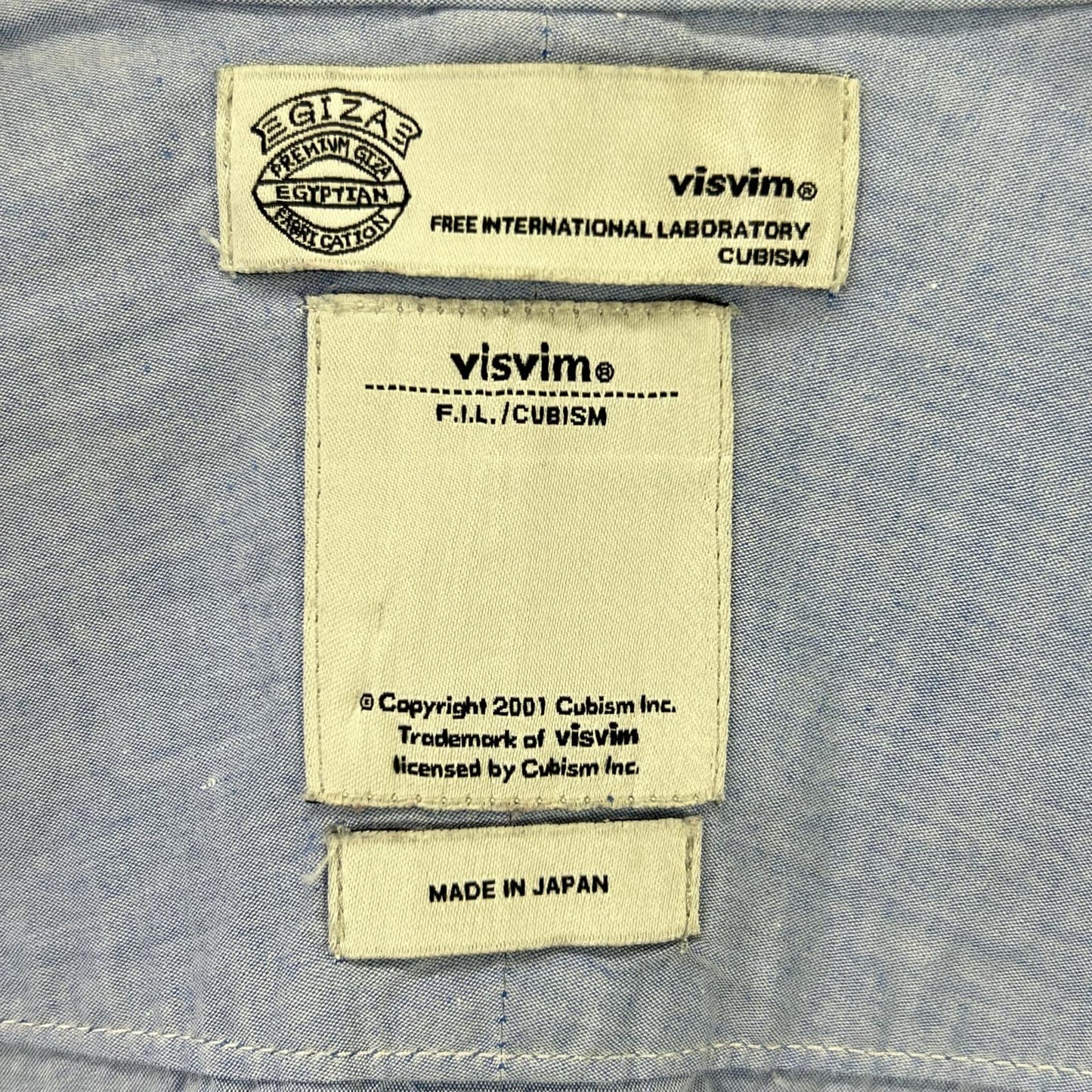 VISVIM Cotton Linen Regular Collar Shirt Blue Size 4