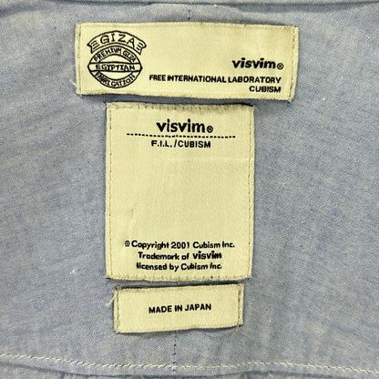 VISVIM Cotton Linen Regular Collar Shirt Blue Size 4