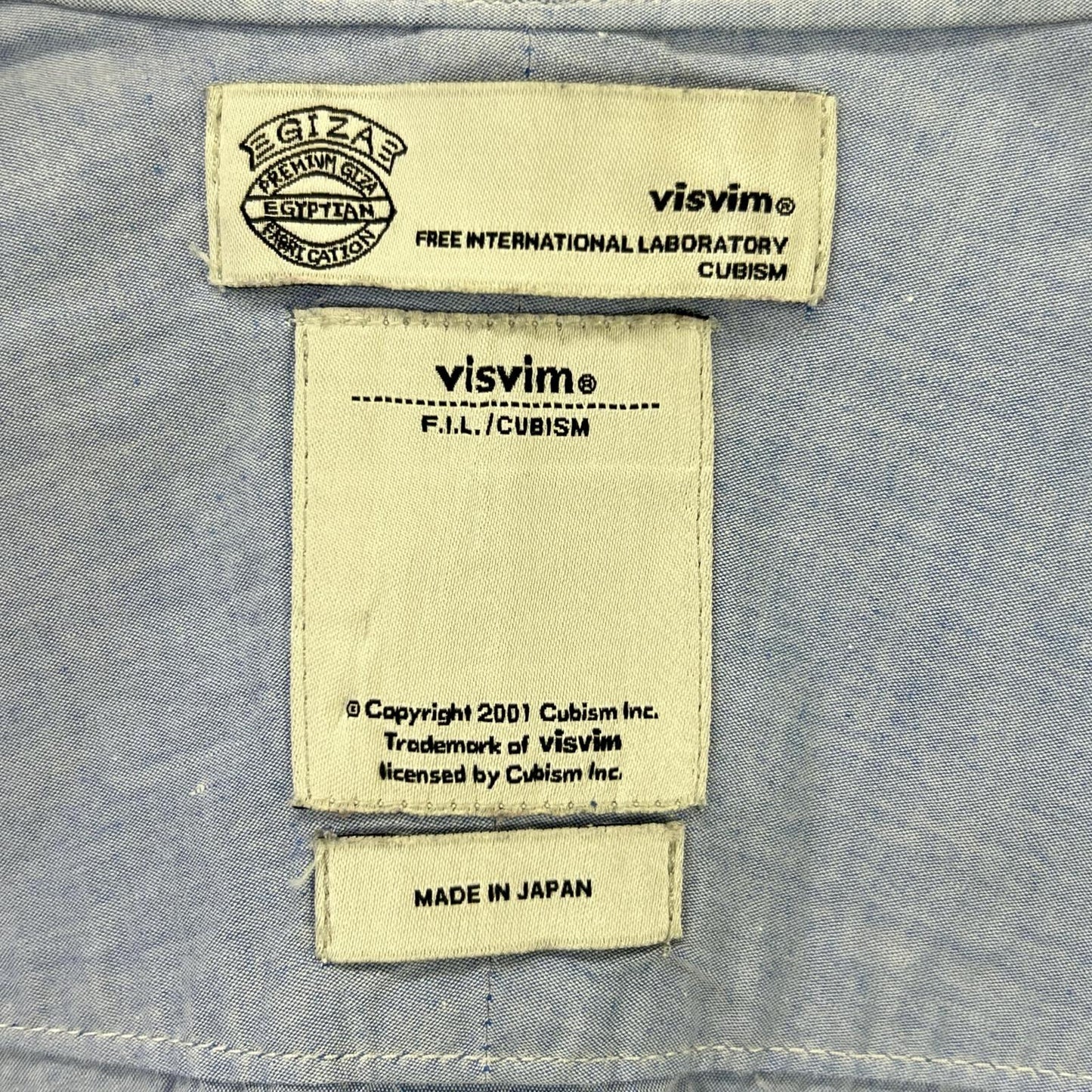 VISVIM Cotton Linen Regular Collar Shirt Blue Size 4