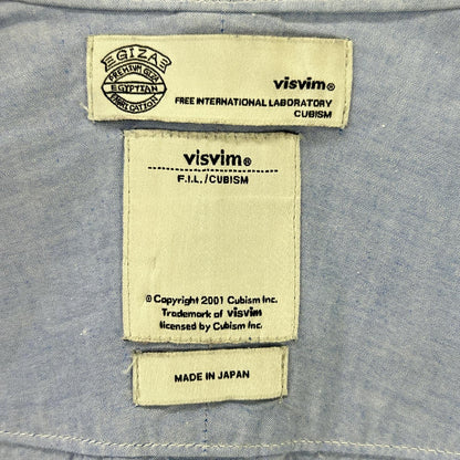VISVIM Cotton Linen Regular Collar Shirt Blue Size 4