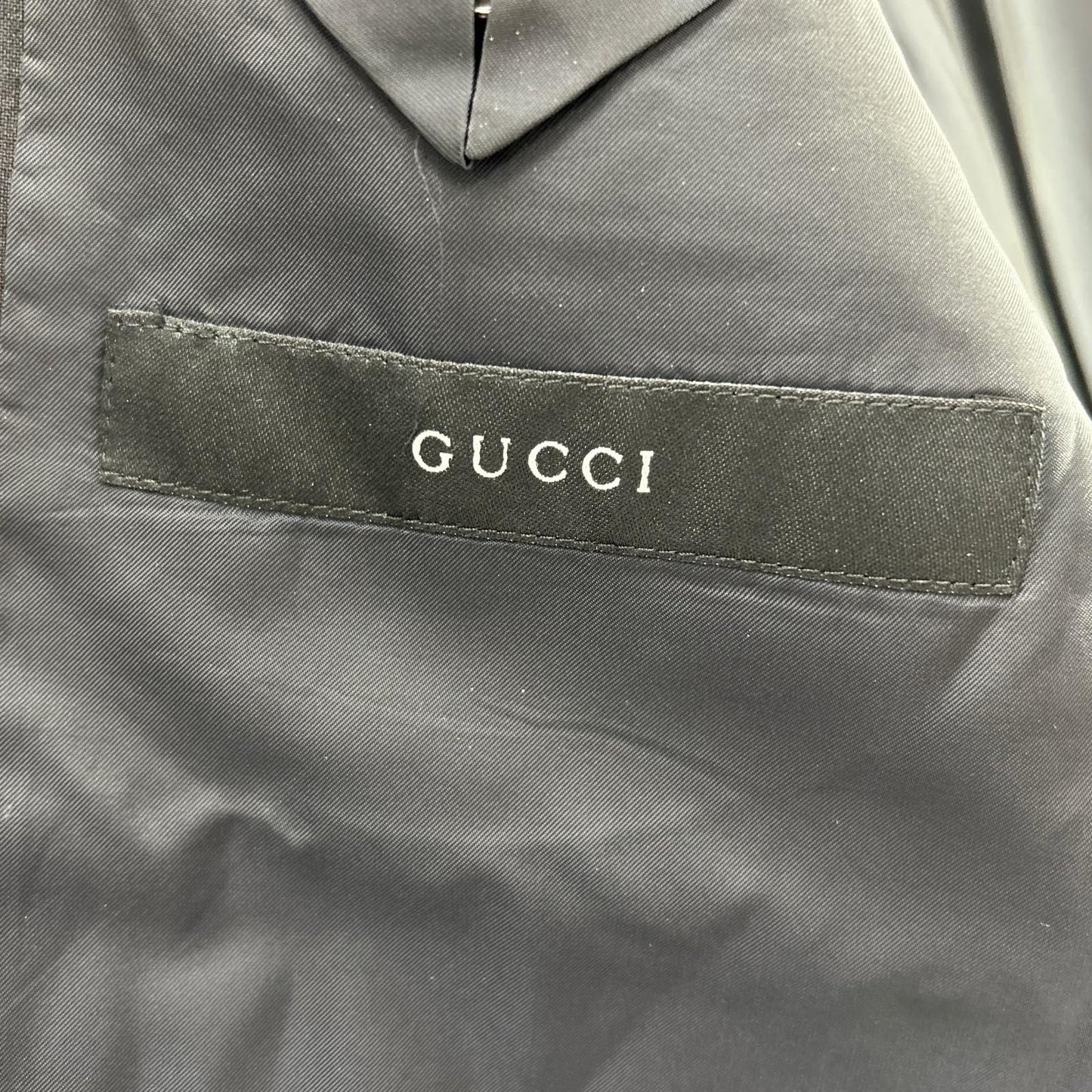 GUCCI Striped 3B Wool Blazer Black