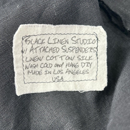 GREG LAUREN Black Cutoff Linen Shirt Size 2