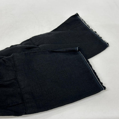 GREG LAUREN Black Cutoff Linen Shirt Size 2