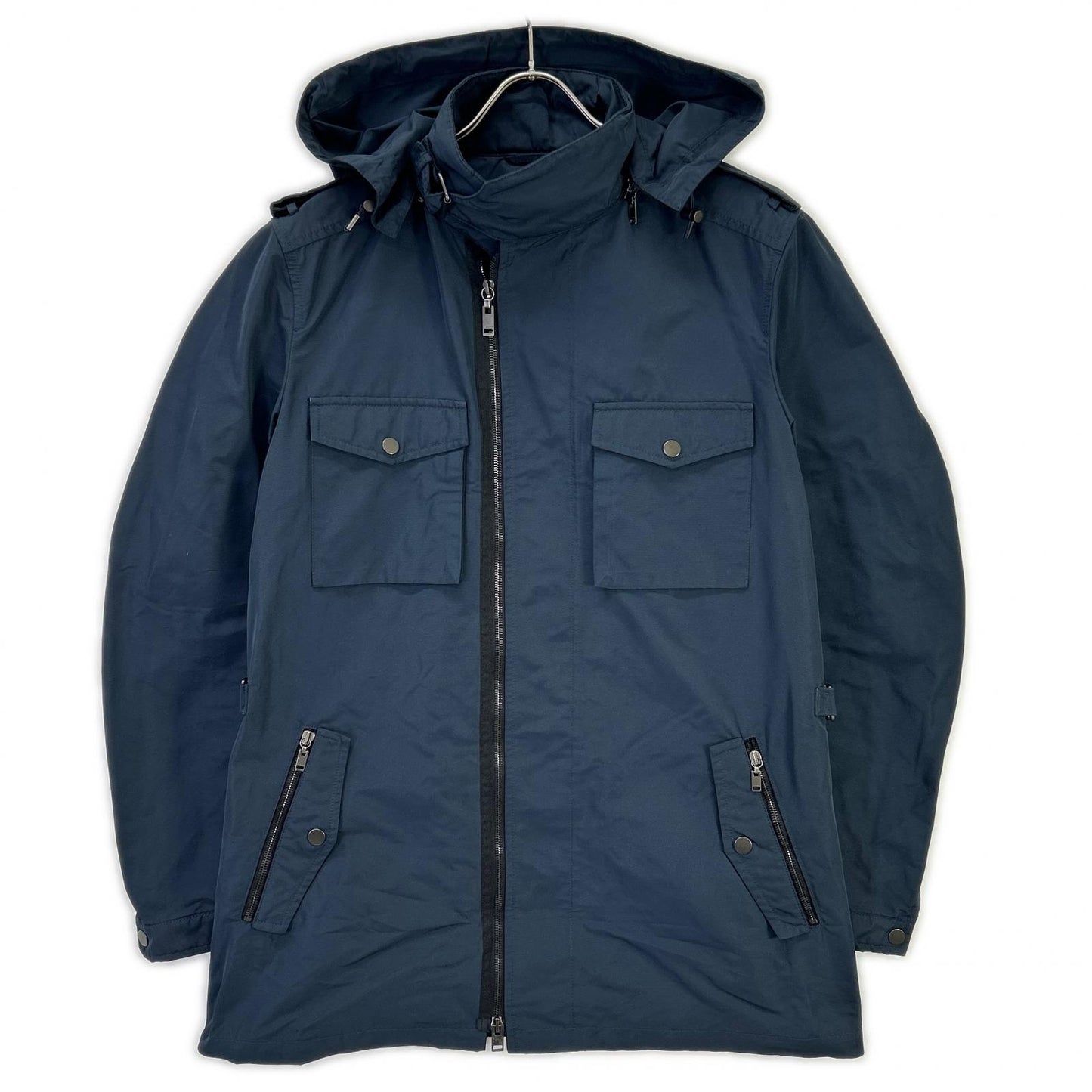 LANVIN Navy Nylon Military Jacket Size 48