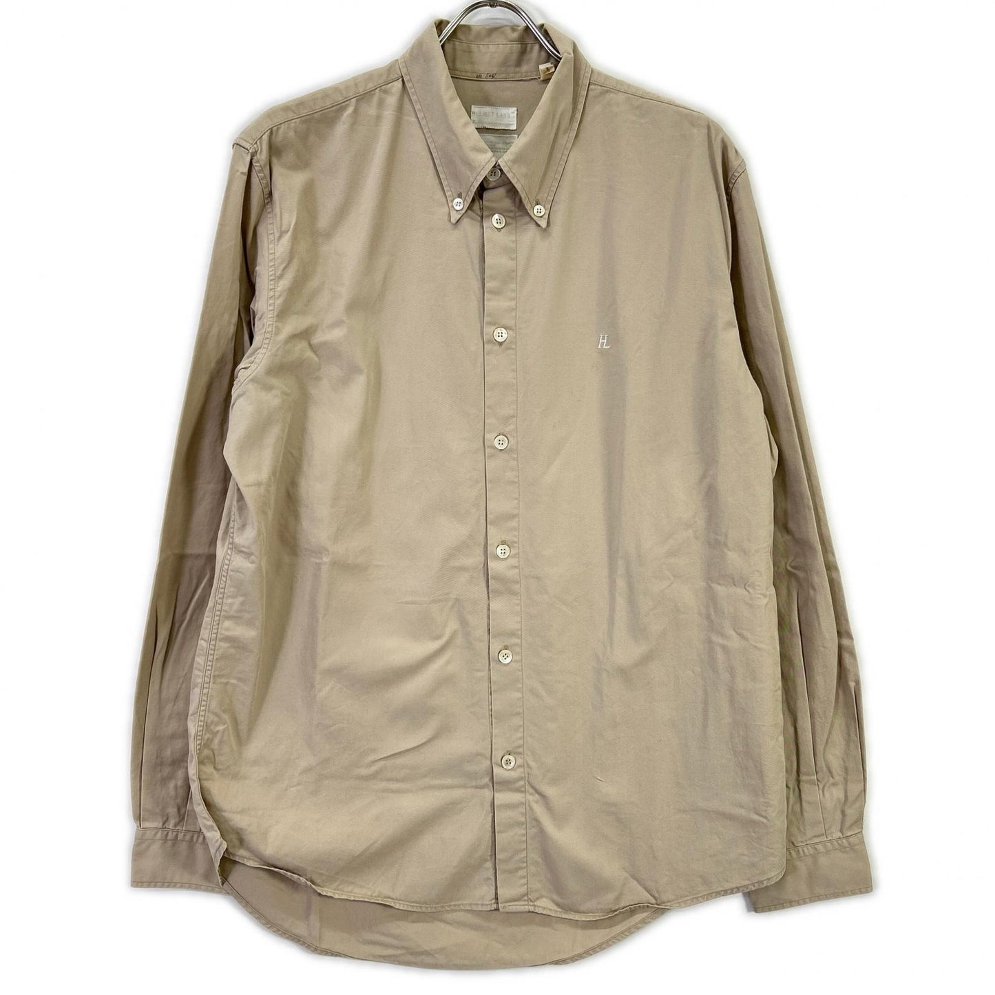 Helmut Lang Era Italian Cotton Shirt Beige Size 52
