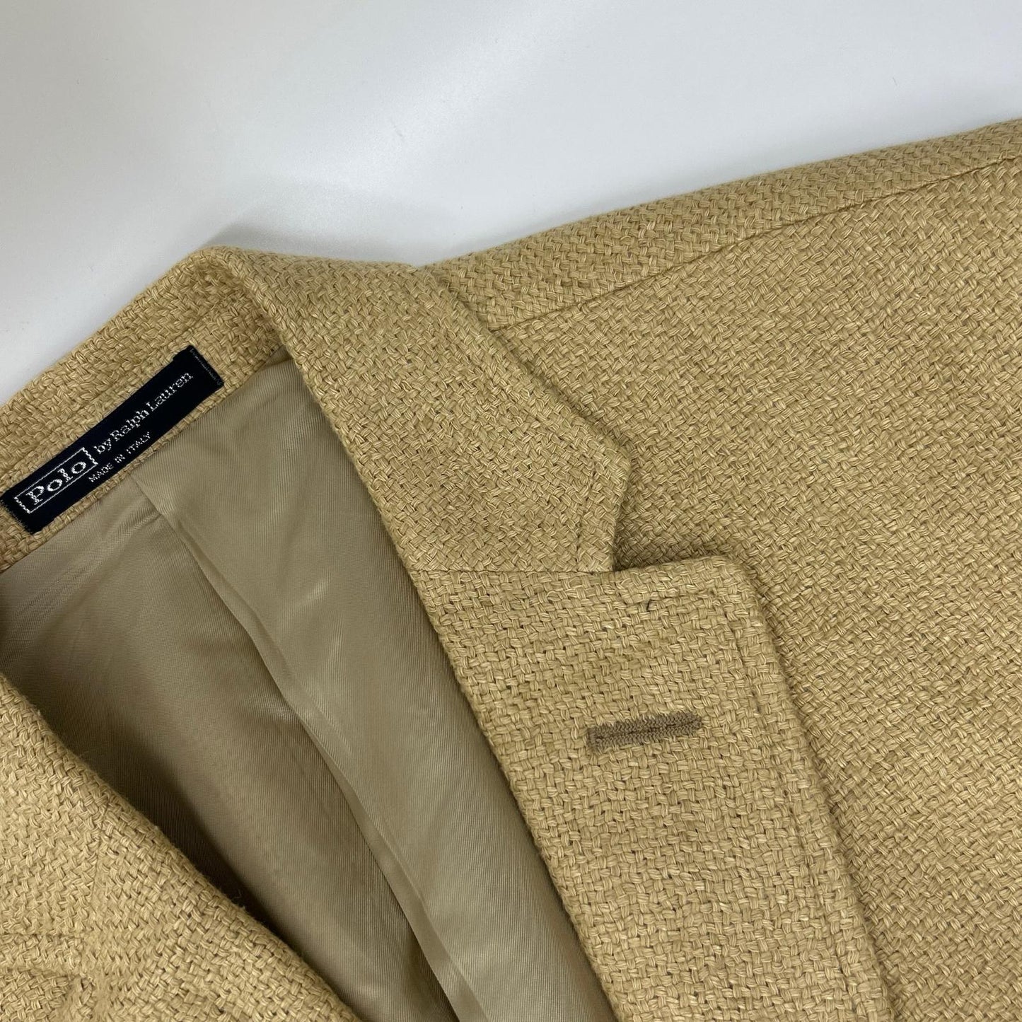 POLObyRalphLauren 90s Italian Linen 3-Button Jacket Size 42